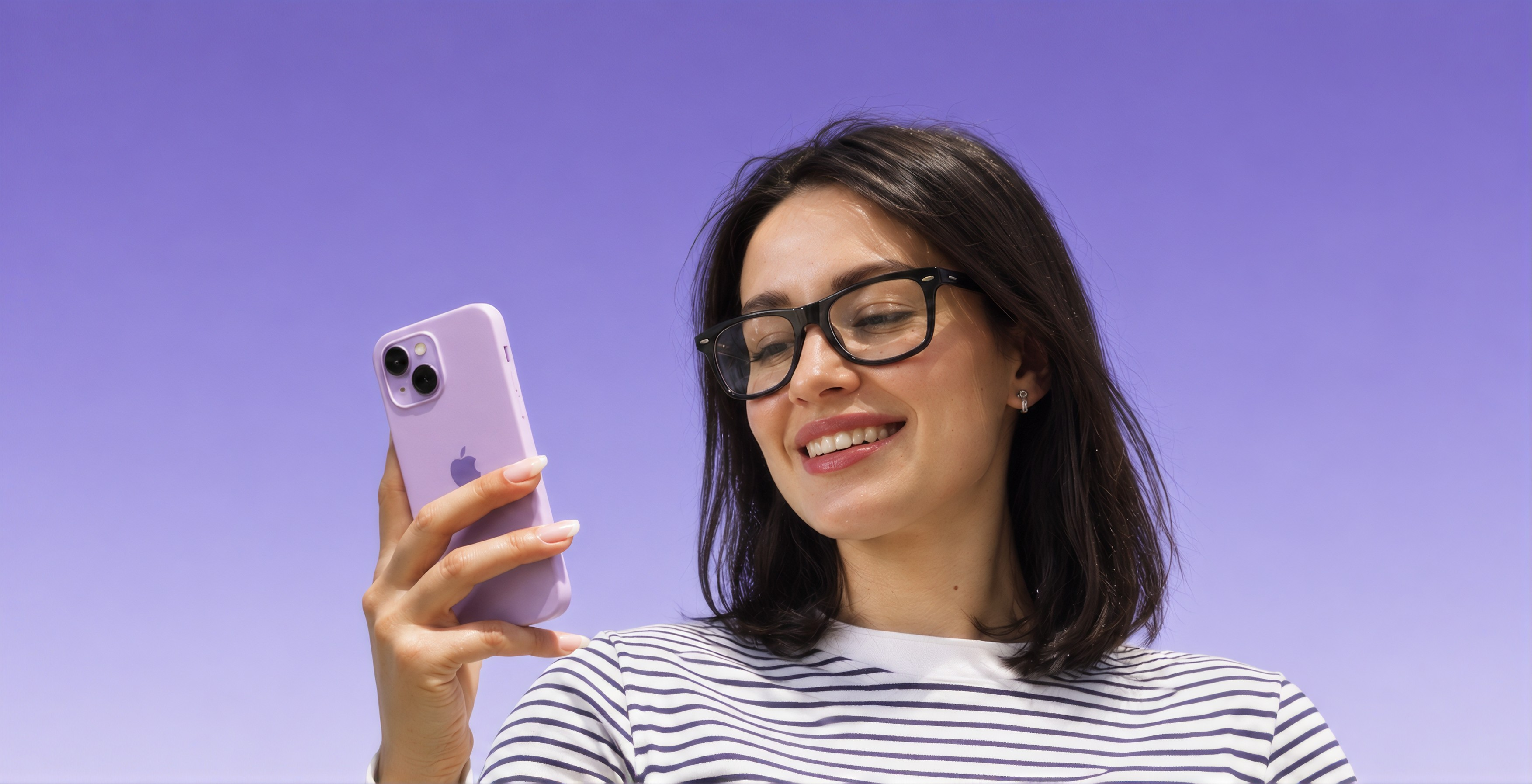 Freelancer checking her phone